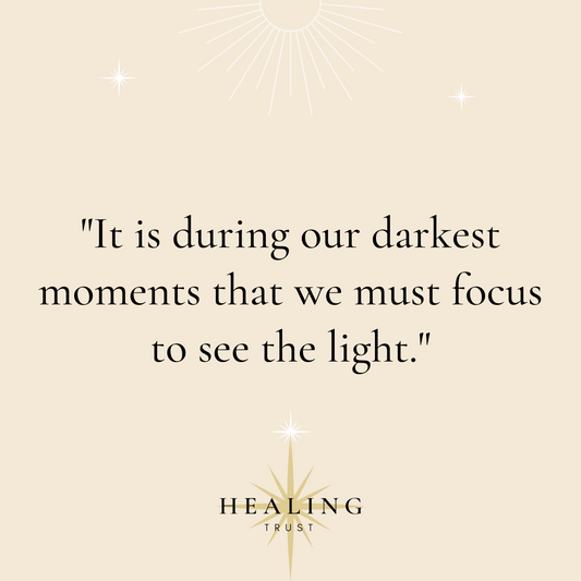 "It is during our darkest moments that we must focus to see the light."